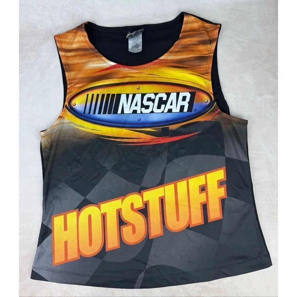Vintage 90s Y2K NASCAR T Shirt Tank Top Women’s M/L Racing Hot Stuff Motorcore